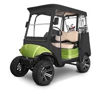 10L0L Golf Cart Enclosure 2 Passenger for Yamaha G14 G22 G29 Drive2 with Security Side Mirror Openings, Golf Buggy Cover Driving Enclosure with Roll-up Windshield 4-Sided Clear Window