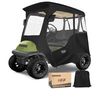 10L0L Golf Cart Enclosure 600D for 2 Passenger Club Car Precedent, Golf Buggy Cover with Security Side Mirror Openings, Waterproof Portable Transparent Storage Driving Enclosure