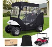 10L0L Golf Cart Enclosure, Fits EZGO TXT RXV 2 Passengers Golf Buggy Cover, 4-Sided Clear Window Golf Cart Cover Portable Waterproof Windproof Drivable in Snow/Rain