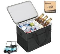 10L0L Golf Cart Ice Bag, 27L Large Capacity Waterproof Oxford Cooler with Multi-Pocket Design, 6-Hour Insulation, Easy Access & Lightweight for Yamaha EZGO Club Car Golf Cart Accessories (Black/Gray)