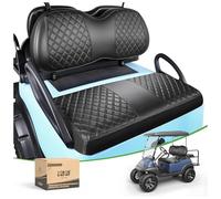 10L0L Golf Cart Seat Covers for Club Car Precedent,Diamond Pattern,Vinyl Leather with Adjustable Straps and Retractable Buckle, No Stapler Needed Black