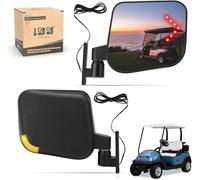 10L0L Golf Cart Side Mirrors with LED Turn Signal Blinker Light Connected to Headlight Kit, Rear View Mirror Universal for Yamaha EZGO Club Car Models