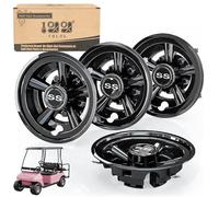 10L0L Golf Cart Wheel Covers Hub Caps for Yamaha ，EZGO, Club Car - 8 Inch Snap-on Installation, Black, Set of 4