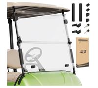 10L0L Golf Cart Windshield for Yamaha G29 & Drive Series Model Golf Carts, Foldable & Durable, Easy Installtion (Transparent Clear)