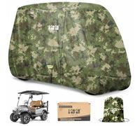 10L0L Heavy Duty 2/4 Passengers Golf Cart Cover for Yamaha EZGO Club Car, 600D All Weather Outdoor Protection Weatherproof Outside Storage Golf Buggy Cover - Camouflage