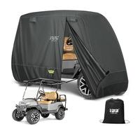 10L0L Heavy Duty Golf Buggy Cover, 600D Waterproof Golf Cart Cover, Durable Rainproof Golf Buggy Rain Cover Extended Roof 80" for Yamaha, Club Car, EZGO, Honda, 2/4 Passengers Golf Buggies