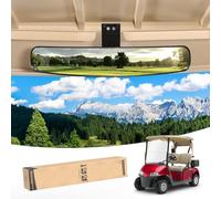 10L0L Universal Adjustable Golf Cart Rear View Mirror, Rotatable Safe 270 Rotation 16.5" Extra Wide Convex Mirror for Yamaha, EZGO, Club Car