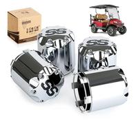 10L0L Universal Golf Cart SS Wheel Center Cap Cover, ITP Push in Style Chrome 8 10 12 inch Wheel Center Hub Cap for Yamaha Club Car Ezgo