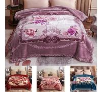 10Lb Heavy Warm Winter Fleece Plush Blanket King Size, Heavy Korean Faux Mink Fleece Throw Blanket - Silky Soft And Warm,2 Ply Reversible Raschel Bed Blanket,N,200x230cm/79x91in 10lb