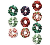 10lots Christmas Party Hair TiesComfortable Hair Circles Durability Hair Tie For Christmas Parties And Family Gatherings
