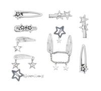 10lots Eye Catching Lattice Star Hairpin Children Cartoon Unisex Hair Clip For Everyday Use