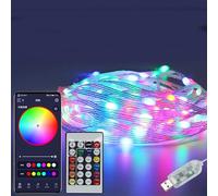 10m 100LED Lights Strips with Smart Bluetooth Control Remote, Colour Changing RGB Waterproof Strip Neon Lights for Room Decoration