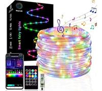 10M 100LED Smart Fairy Lights,String Light for Bedroom,Garden,RGB Color Changing USB Rope Lights APP Control,IP67 Waterproof,Timer,DIY Colors,Music Sync&Camera Color for Party,Wedding,Stair Decor