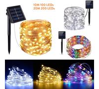 (10M 100LEDs, Multicolor) Waterproof Solar Powered Fairy Lights