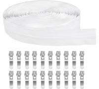 10m/11Yard Continuous White Nylon Coil Zipper, #4 Small Reusable Plastic Open-Ended Zipper, Lightweight Separating, Endless Sewing Zip with Siver Silder for Clothing Fabric