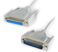 10m 25 Way RS232 Male to Female Straight Cable Lead - Serial Pin DB25 D-Sub - Loops