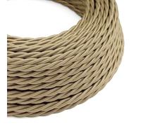 10m 3 Core Braided Flexible Fabric Wire Cream Coloured Flex Cable Antique Twisted Cable 3 Conductor 32.8ft Braided Electrical Cord Flex Cord Italian Braided for DIY, Lighting Other Appliances