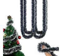 10M/32.8Feet Long Snowflake Christmas Garland Shiny Xmas Tree Garland for Festive Party, Shiny Chunky Metallic Hanging Decoration for Tree, Wreath, Wedding & Party Supplies