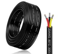 10M/32.8ft 20 Gauge Electrical Wire 3x0.5mm², 3 Core Conductor Extension Cable, 20 AWG Flexible Low Voltage Tinned Copper Wire,Black Reel Cable