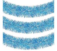 10M/32.8Ft Iridescent Christmas Tinsel Garland, Colorful Metallic Twisted Hanging Garland Glitter Christmas Tree Tinsel Rainbow Tinsel for Xmas Holiday Birthday Party Decoration (Iridescent Blue)