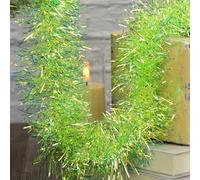 10M/32.8Ft Iridescent Christmas Tinsel Garland, Colorful Metallic Twisted Hanging Garland Glitter Christmas Tree Tinsel Rainbow Tinsel for Xmas Holiday Birthday Party Decoration (Iridescent Green)