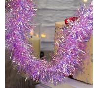 10M/32.8Ft Iridescent Christmas Tinsel Garland, Colorful Metallic Twisted Hanging Garland Glitter Christmas Tree Tinsel Rainbow Tinsel for Xmas Holiday Birthday Party Decoration (Iridescent Purple)