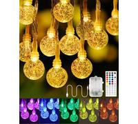 10M/33FT Battery Operated String Lights, 18 Colors +Warm White 60 LEDs Battery Operated Christmas Lights, Indoor Outdoor USB Powered Fairy String Lights for Xmas Bedroom Garden Patio Balcony Decor