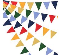 10m/33Ft Bunting Banner, Multicolor Triangle Flag Bunting Banner Pennant Bunting Garland for Wedding Birthday Party Decor (Dark Multicolor)
