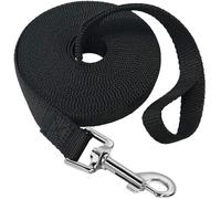 10m 33ft Extra Long Padded Strong Fabric Dog Puppy Pet Training Lead with Clip - Black