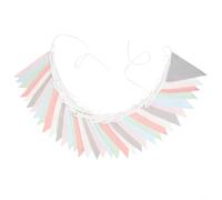 10M 33Ft Fabric Bunting Banner with 36 Triangular Flags for Weddings For Birthday Baby Shower Party Decorations Indoor Outdoor Use (Nordic Color)