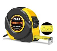10M/33FT Professional Tape Measure with Locking Mechanism - Dual Scale (Inch/cm), 25mm Wide Measuring Strip, Movable Hook & Belt Clip for Construction, Heavy Duty, Carpentry, DIY, Black & Yellow