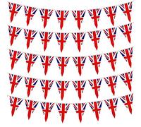 10m/33ft Union Jack Flag Bunting British Flag Bunting Banner with 38 Triangle Flags, United Kingdom Flag Bunting UK Bunting Flags for Union Jack Sport Events Royal Party Decoration Supplies