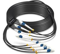 10m 4 Core Industrial TPU LC to LC Outdoor Armored Fiber Cable Single Mode | 4 Strands OS2 Fiber Optic Patch Cord, 9/125um, OD-5mm, Direct Burial LC-LC SMF