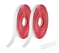 10M(5M*2 Rolls) PVC Quadrant Trim,Flexible Laminate Beading Self Adhesive Plastic Wall Corner Edging Strip for Worktop Ceiling Floor,Caulk Moulding Skirting Board Trim,Matte White(19mm*10mm)