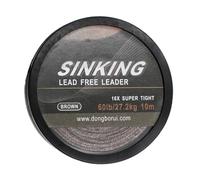 10m/60lb Light Weight Sinking Fishing Leader Highly Density Tightwoven 16 Strands Braided Line For Secure Hook Attachments Fishing Line Sinking Braided