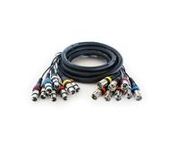 10m - 8 Way XLR Male to Female Loom Cable - Microphone Stage Snake Multicore Lead - Loops