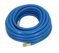 10m Air Hose 8mm Soft Rubber Air Line Compressor 1/4" BSP Brass Ends High Vis
