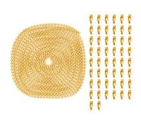 10m Ball Bead Chain 2.4mm Beads Chain Metal Beaded Pull Chain Extension Roller Blind Chain with Connectors for DIY Jewelry Making, Gold