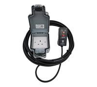 10m Black Outdoor Extension cable RCD to 13A IP66 mains socket for pressure washer, water feature outdoor electric hookups