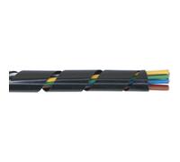 10m Black Spiral Wrap Cable Sleeving - 14 to 28mm Diameter - Abrasion Resistant
