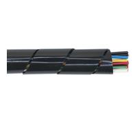 10m Black Spiral Wrap Cable Sleeving - 22 to 44mm Diameter - Abrasion Resistant