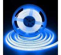 10M Blue COB Strip Light, 24V Easter LED Tape Lights, CRI93+ High Bright 8mm Width Cuttable Flexible Lights for Bedroom TV Backlight Kitchen Under Cabinet Bar Man Boys DIY Lighting Project (No Plug)