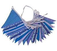 10m Blue Floral Mix - Double Sided Fabric Bunting