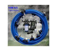 (10M Blue Kit) A11 Electric sprayer 12V water pump 6M -18M disinfection watering kits 6mm slip lock fine fog nozzles garden mist cooling