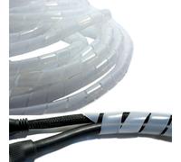 10m Cable Tidy Spiral Wrap for 3-10mm Cables - Easy Cut, Expandable, Transparent PE Coil - Natural-Neutral-Plastic-Coil-AV-Behind-TV