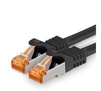1aTTack.de 10m - Cat.7 network cable black - 1 piece Gigabit Ethernet LAN cable 10000 Mbit s patch cable Cat7 cable S FTP PIMF shielding LSZH Cat.7 raw cable Rj45 plug Cat 6a - 1 x 10 meters