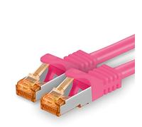 10m - Cat.7 network cable magenta - 1 piece Gigabit Ethernet LAN cable 10000 Mbit s patch cable Cat7 cable S FTP PIMF shielding LSZH Cat.7 raw cable Rj45 plug Cat 6a - 1 x 10 meters