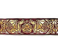 10m Celtic edge woven band 35 mm wide Colour: Bordeaux-Gold of 1A-Haberdashery 35027-bogo