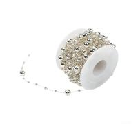 10m Christmas Bead Garland ABS Reflective Tree Trim Gold Beads Roll | Shiny reflective ABS beads for versatile decoration use on trees fireplaces or events various color options