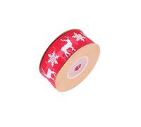 10m Christmas Ribbon - Snowflake Christmas Tree Wrapping Ribbon, Polyester Satin for Wrapping Craft Decoration